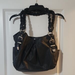 Black Braided Handle Women's Bag